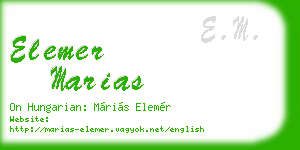 elemer marias business card