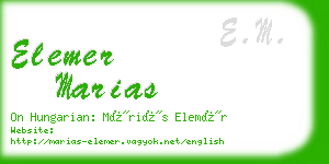 elemer marias business card